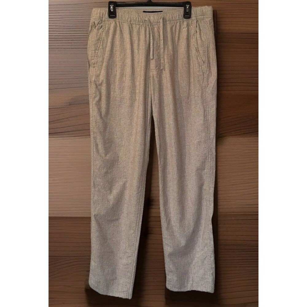 Abercrombie Fitch Women’s Large Linen Wide Leg Pants Beige Coastal Resort